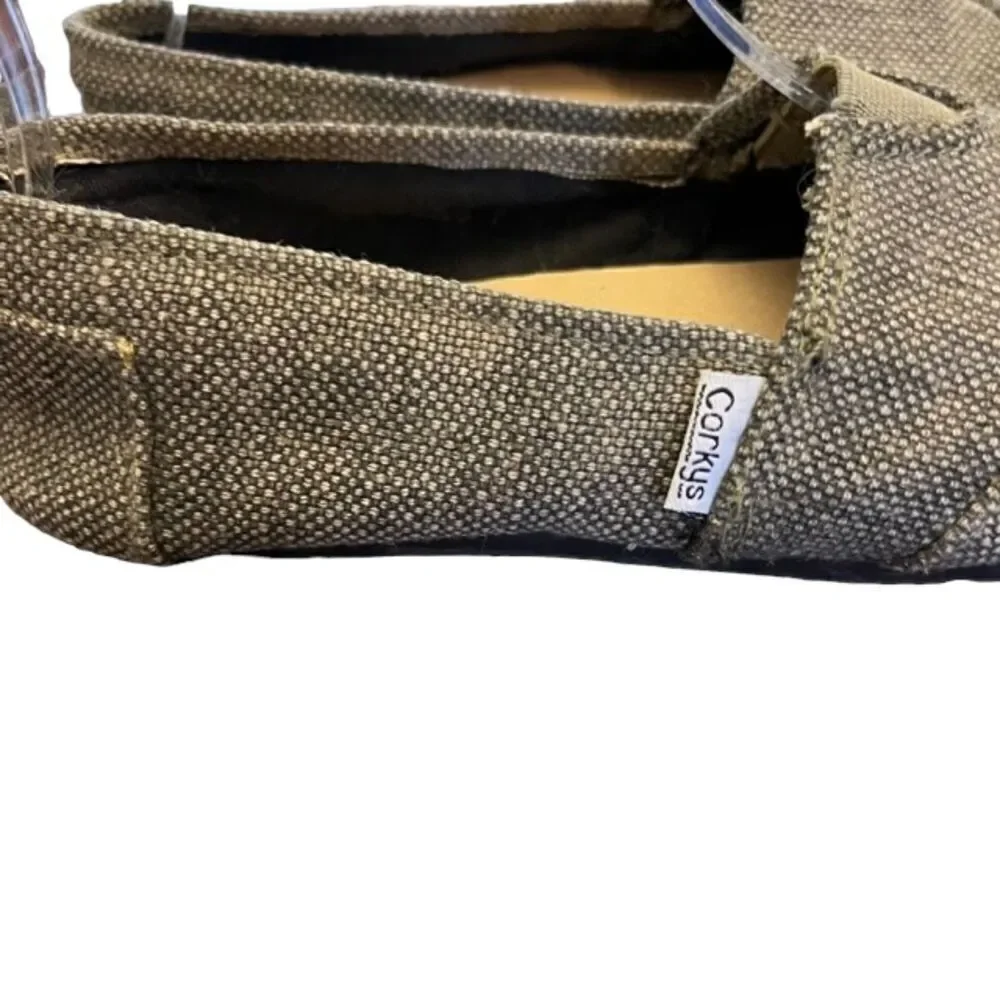 Corkys SUES Women's Casual‎ Canvas Flats Shoes Slip On Fat Beach Size 7